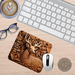 Rustic deer mouse pad. Faux tooled leather hunting mat. Western stag print desk mat. Personalized wildlife pad. by Tammi Oribello Designs
